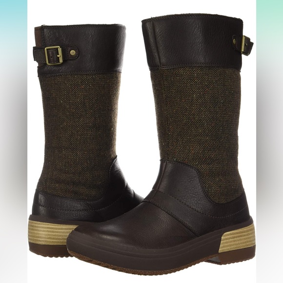 MERRELL Waterproof Haven Bluff Polar Zip Winter Boot Leather Wool Tweed Shoe 7 - Picture 1 of 12